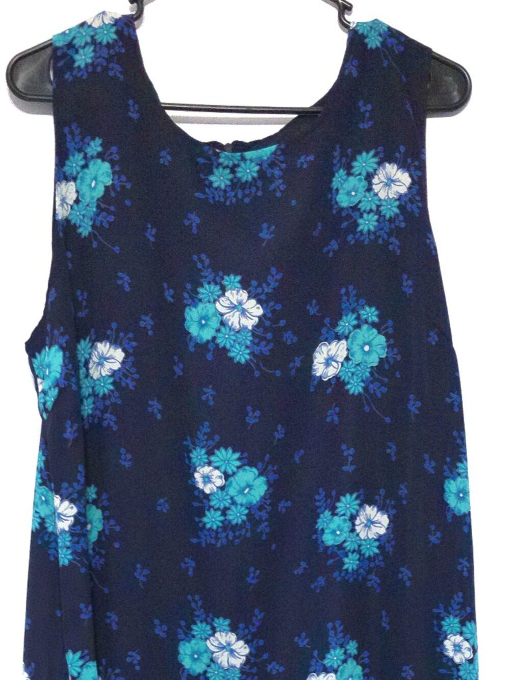 Outfit JPR Midi Dress XL Navy Blue Floral Sleeveless Back Zipper